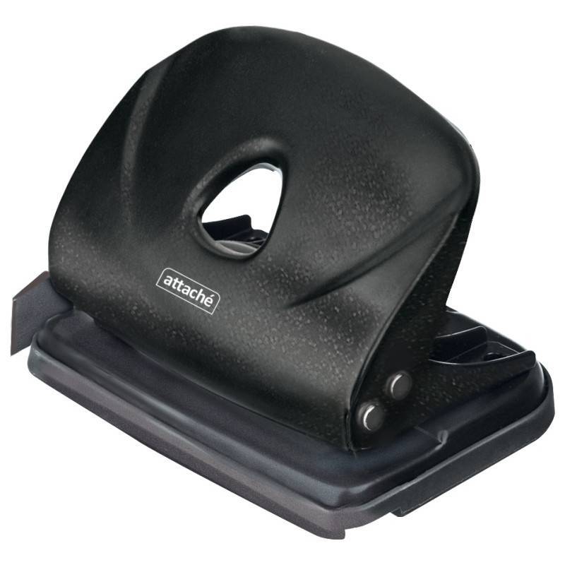 Дырокол Attache Power до 20 листов черный с линейкой 5702 989487