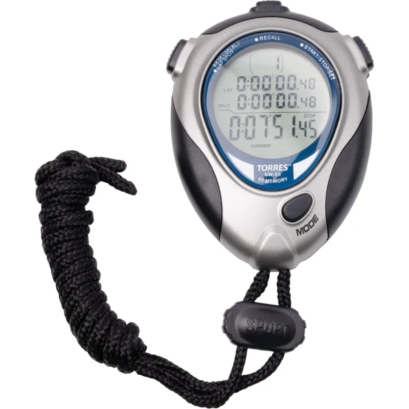 Секундомер TORRES Professional Stopwatch, SW-80,-20С,80 ячеек серб-син-чер 1996805