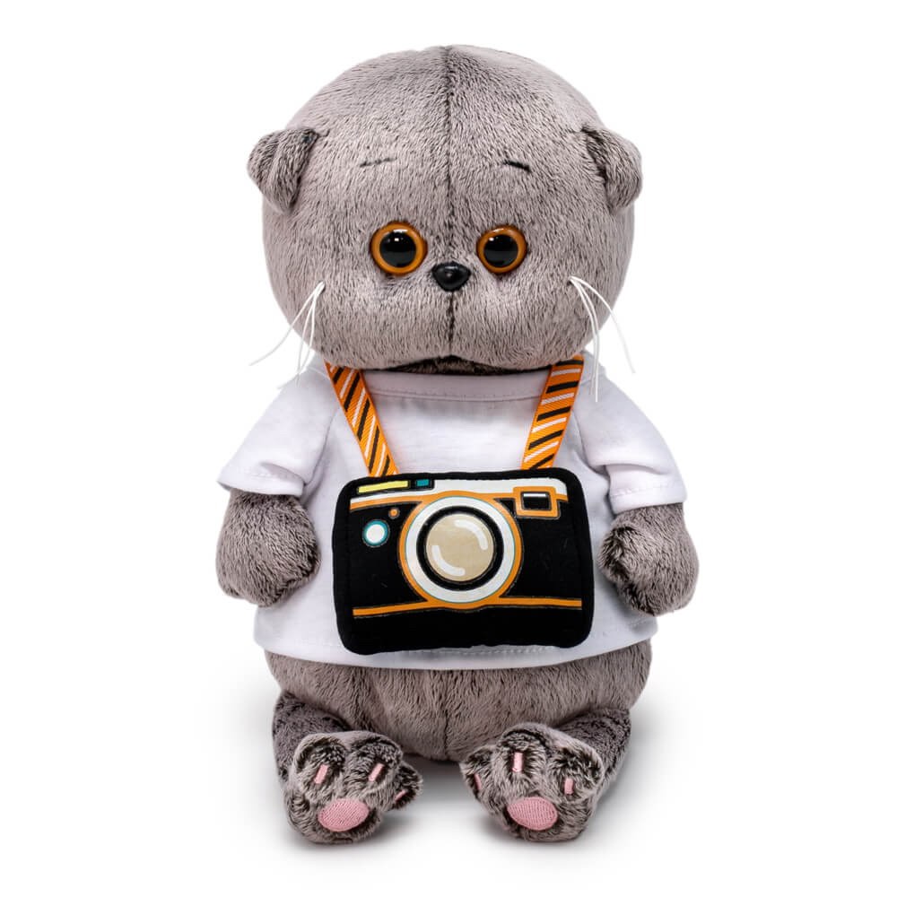 Мягкая игрушка BUDI BASA Кот Басик BABY с фотоаппаратом 20 см BB-126