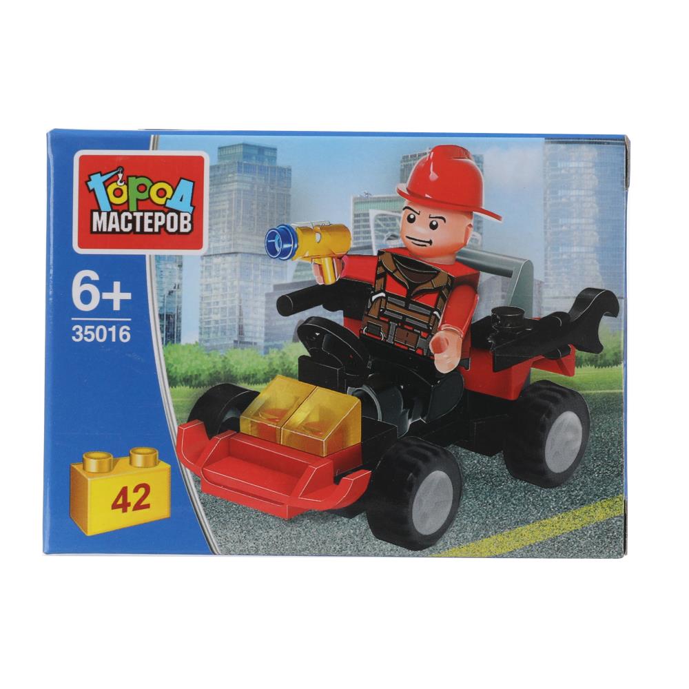 Конструктор "Пожарный на машине" 42 дет. Город Мастеров 35016-PZ