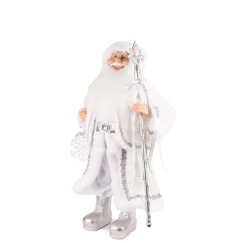 MAXITOYS Дед Мороз в длинной серебряной шубке 30см MT-21832-30
