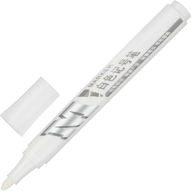 Маркер перманентный M&G, круглый наконечник, толщина линии 1 мм, белый 1784465 APMY2213
