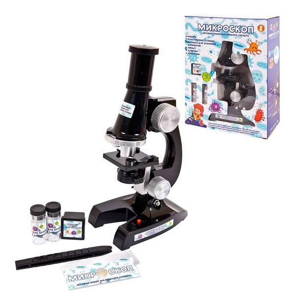 Микроскоп в наборе с аксесс. увеличение 100х, 200х, 400х Junfa ZY852844