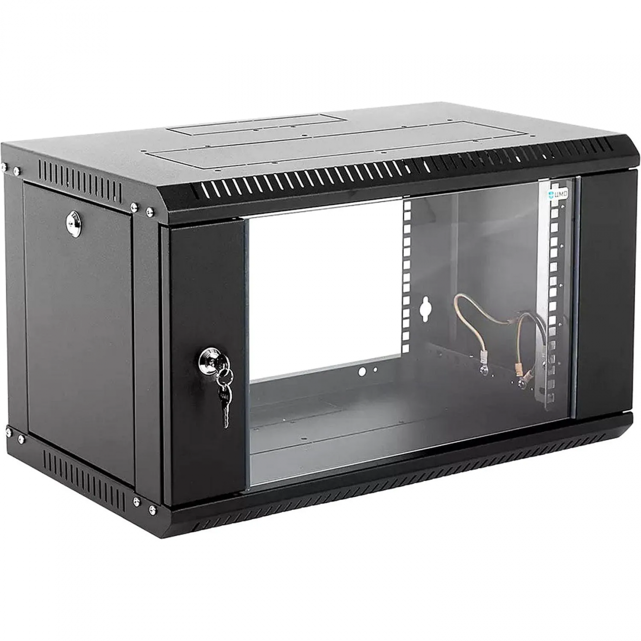 Шкаф настенный телеком. ЦМО разб. 9U(600х650) дв. стекло (ШРН-Э-9.650-9005) 2112781