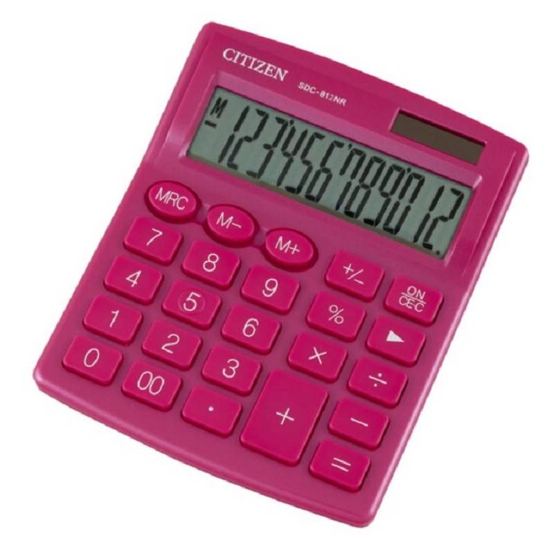 Калькулятор настольный компактный Citizen SDC812NRPKE 12-разрядный розовый SDC-812NRPKE 1196360