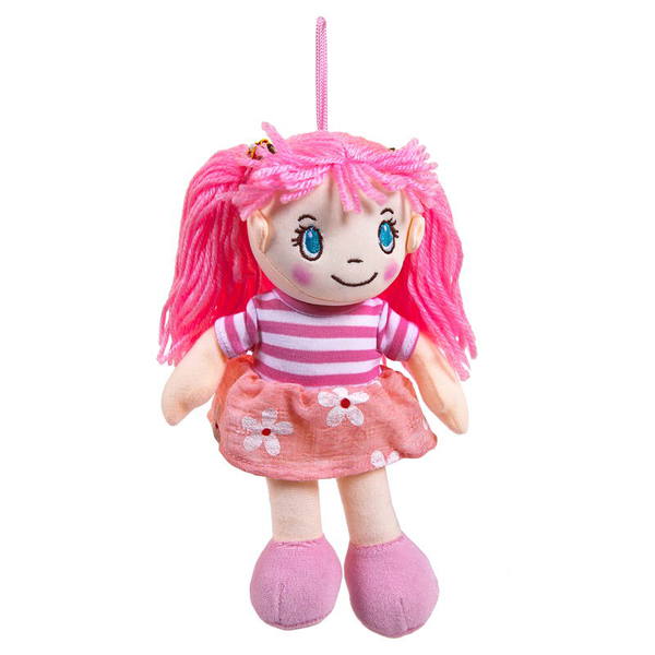 Кукла мягконабивная в розовом платье, 20 см Abtoys M6032