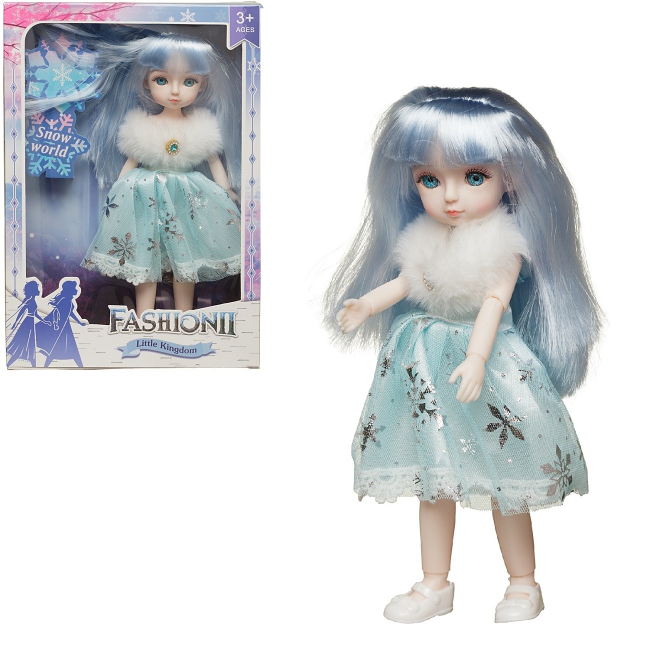 Кукла Junfa Зимняя принцесса в голубом платье 22 см WJ-34769