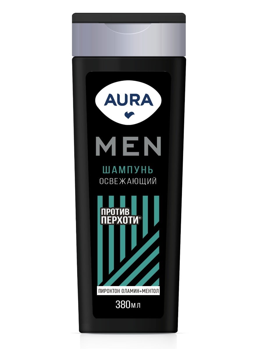 AURA Men Шампунь Освежающий п/перхоти флакон/флиптоп 380мл 4600999064005