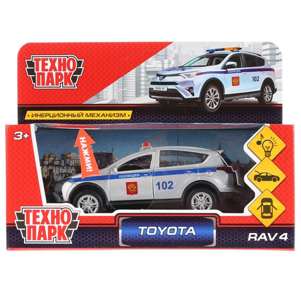 Машина металлическая "Toyota Rav4 Полиция" 12 см, свет/звук, с инерцией Технопарк RAV4-P-SL