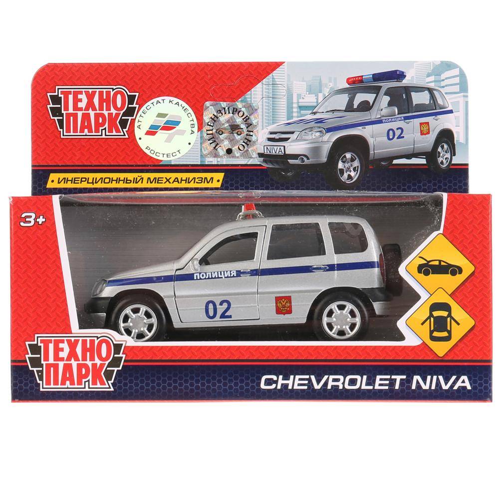 Машина металл инерционная Chevrolet Niva, 12 см. Технопарк CHEVY-NIVA-POLICE