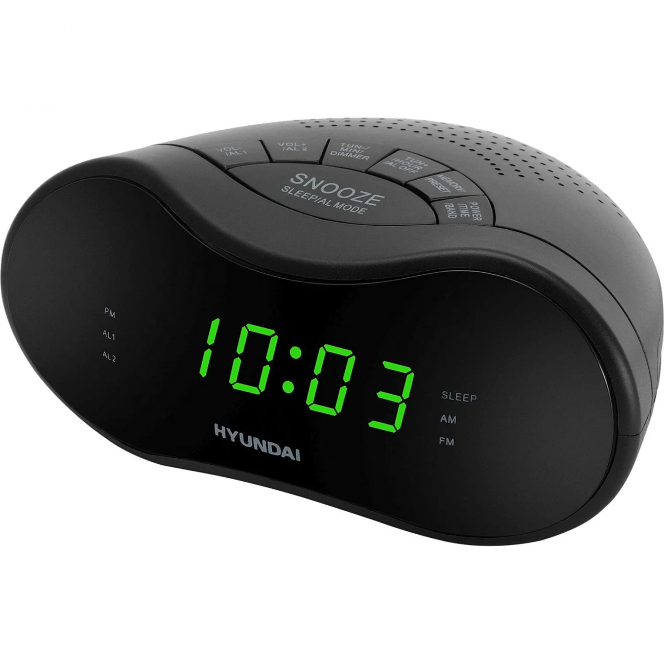 Радиобудильник Hyundai H-RCL200 черный LED подсв:зеленая часы:цифр AM/FM 2147376
