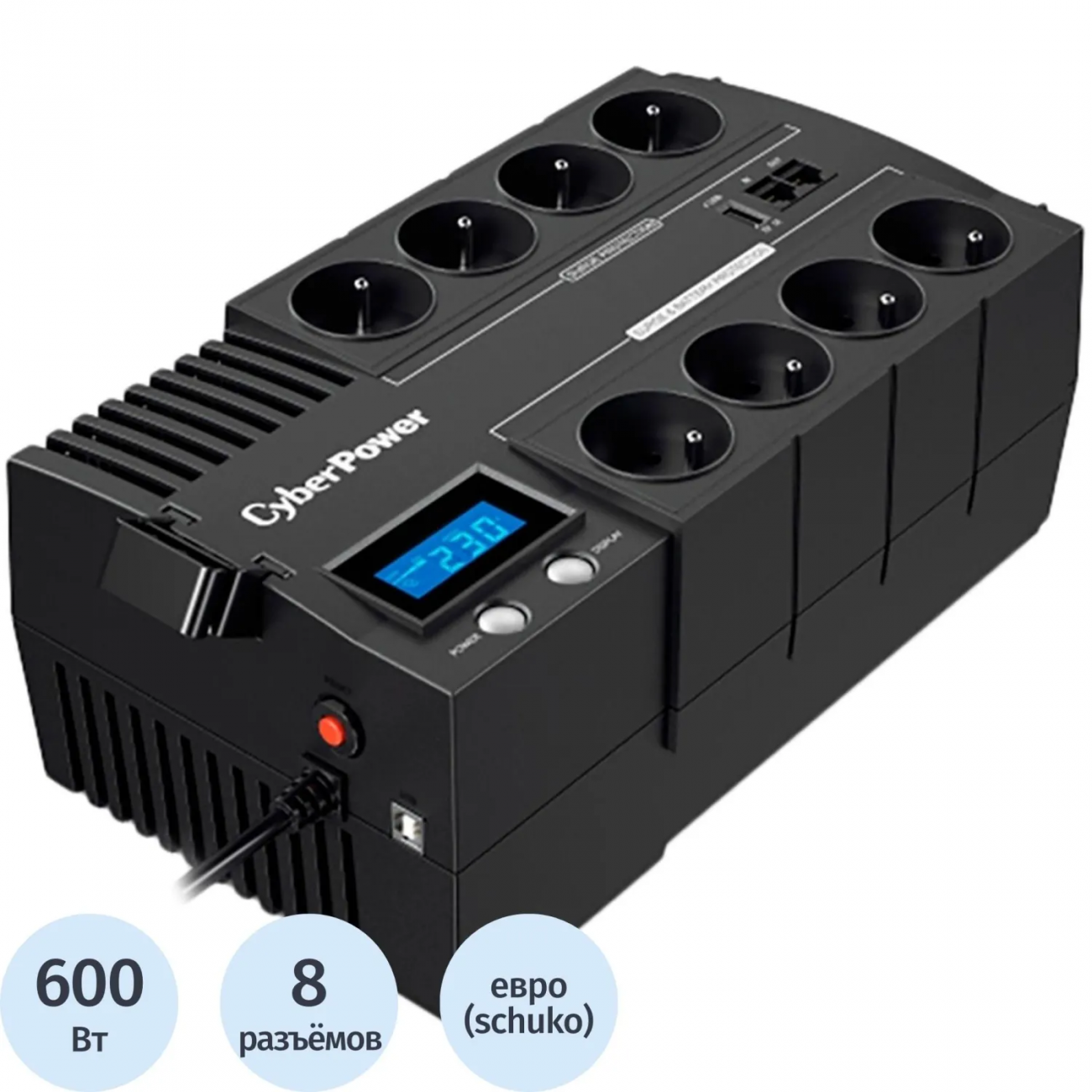 ИБП CyberPower Line-Interactive BR1000ELCD 1000VA/600W USB (4+4 EURO) 1669872