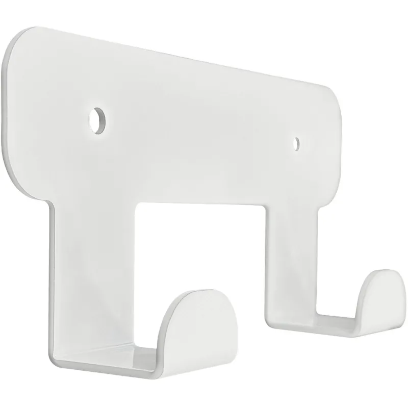 Вешалка настенная РЭ_H1021W, прямой гиб,2 крючка,белый (611047) 2099403