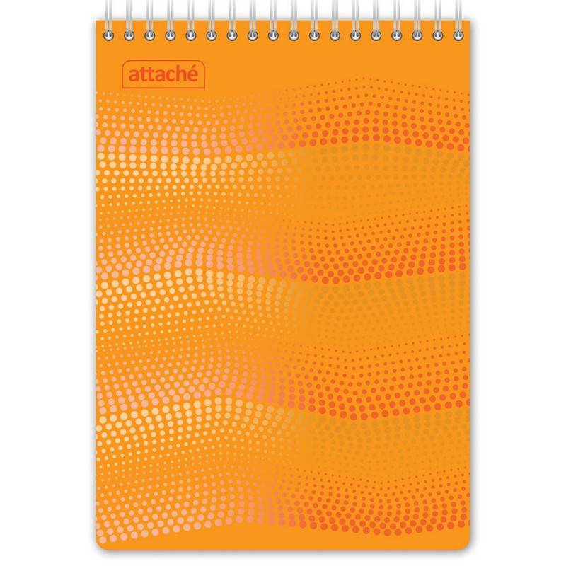 Блокнот Attache Waves Конференц А5 50 л. оранжевый в клетку спираль (148х217 мм) 98971