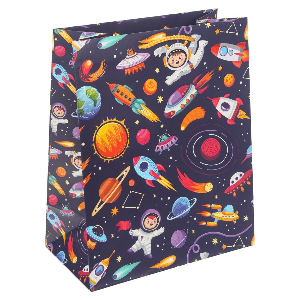Пакет подарочный матовый L "Космос", 140 гр/м Чудо праздник PL-130117-COS