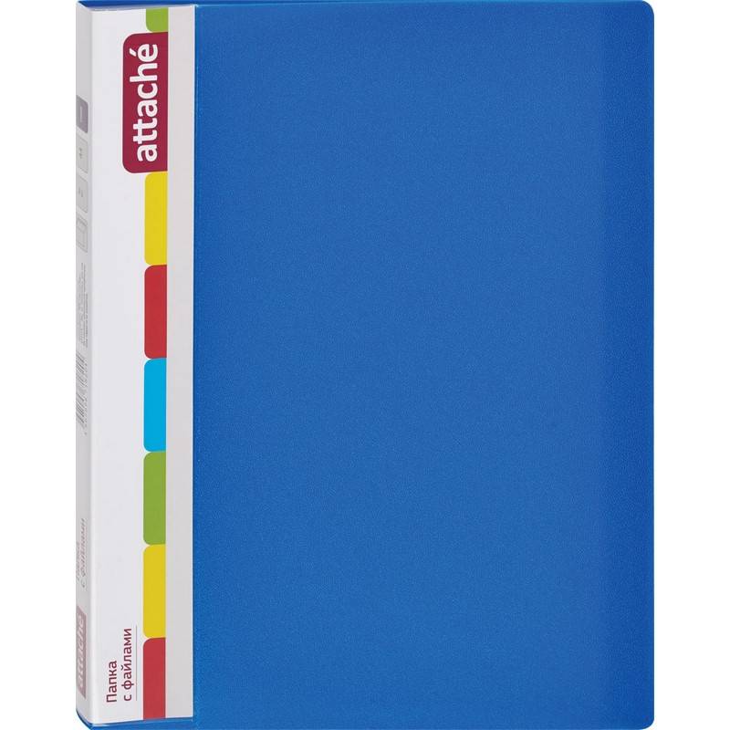 Папка файловая на 30 файлов Attache A4 15 мм синяя (толщина обложки 0.7 мм) 26628