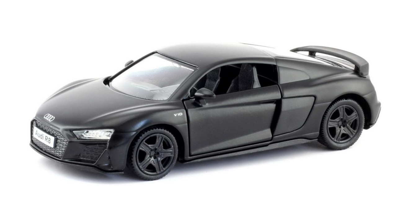 Машина металлическая RMZ City 1:32 Audi R8 2019, черный матовый цв. открытие дверей Uni-Fortune 554046M
