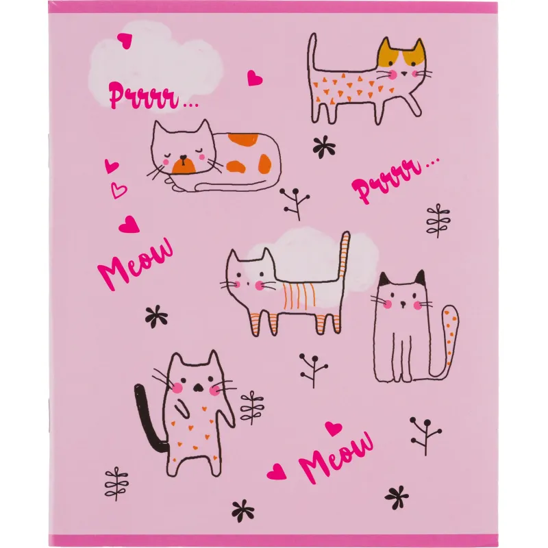 Тетрадь общая А5 48л №1School Friendly cats,клет,скреп, ВД-лак №1 School 1819904