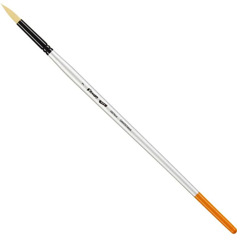 Кисть художественная Комус Арт синтетика жесткая, кругл. №7, длинная ручка 1857614