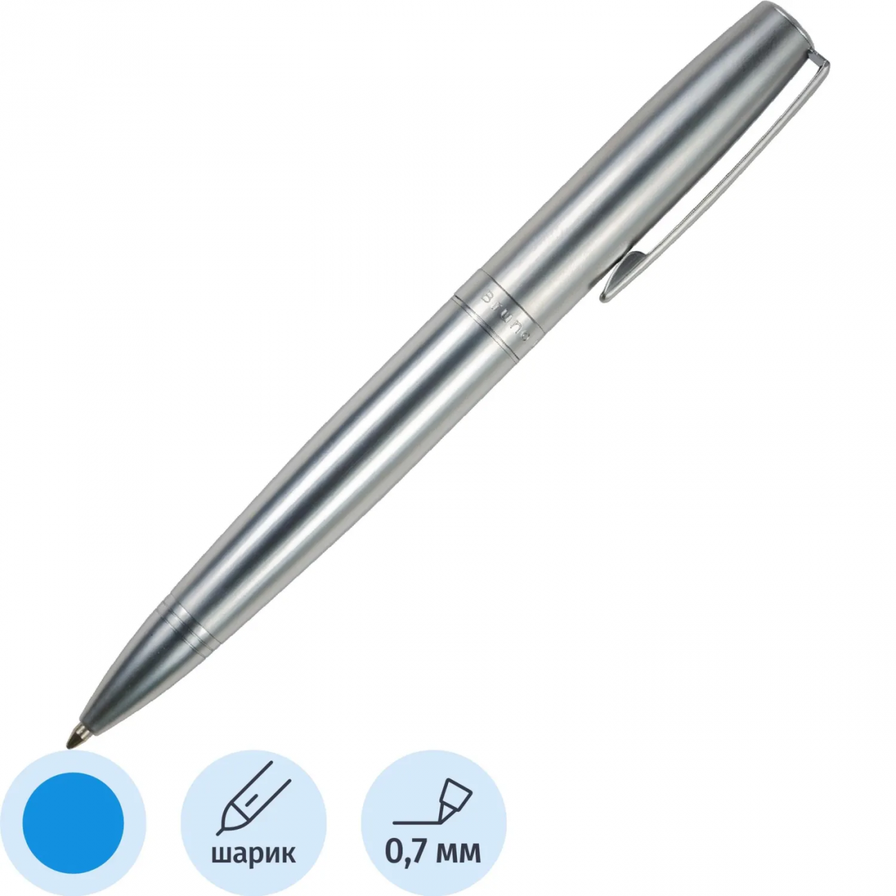 Ручка шарик. SORRENTO 1.0мм,син, корп.сереб/фут.черн,20-0346/09 Bruno Visconti 2387035