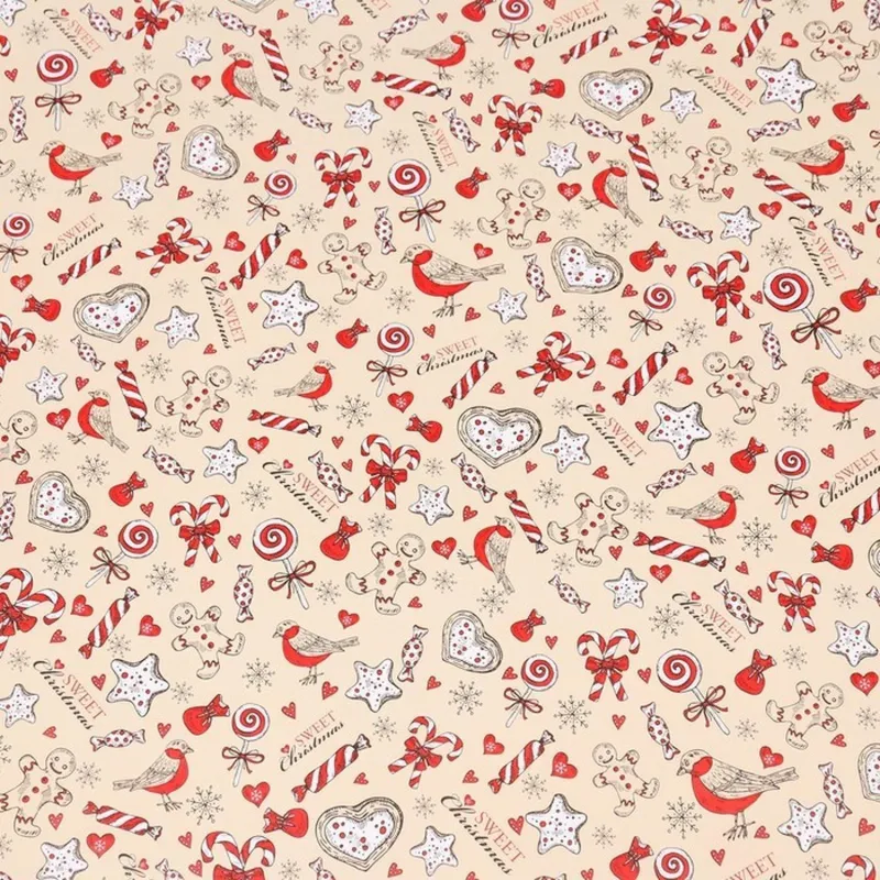 Бумага упаковочная гл.Рождественская конфета,70х100см, 1л. арт.7078370 НГ UPAK LAND 2098542