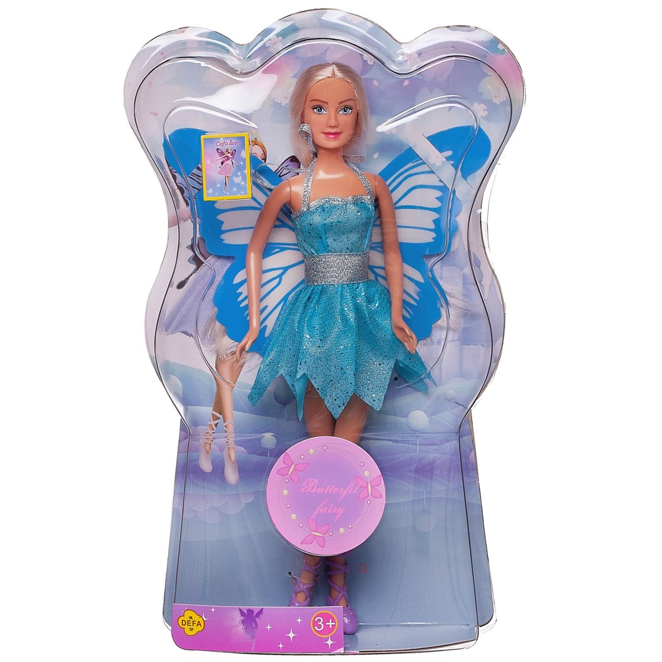 Кукла Defa Lucy Фея с крыльями в бирюзовом платье, 29 см 8135d/бирюзовое