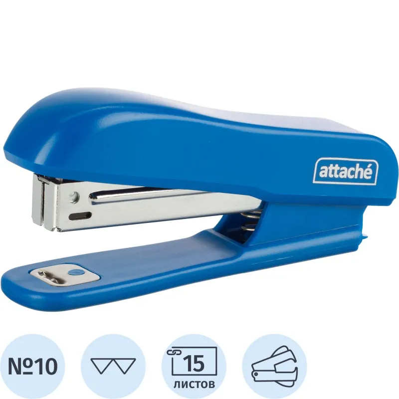 Степлер Attache Compact (№10) до 15 листов, пластик, синий 1866633 103