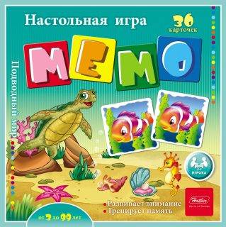 МЕМО 36 карточек Подводный мир, настольная игра Hatber 36ИнМ_16888