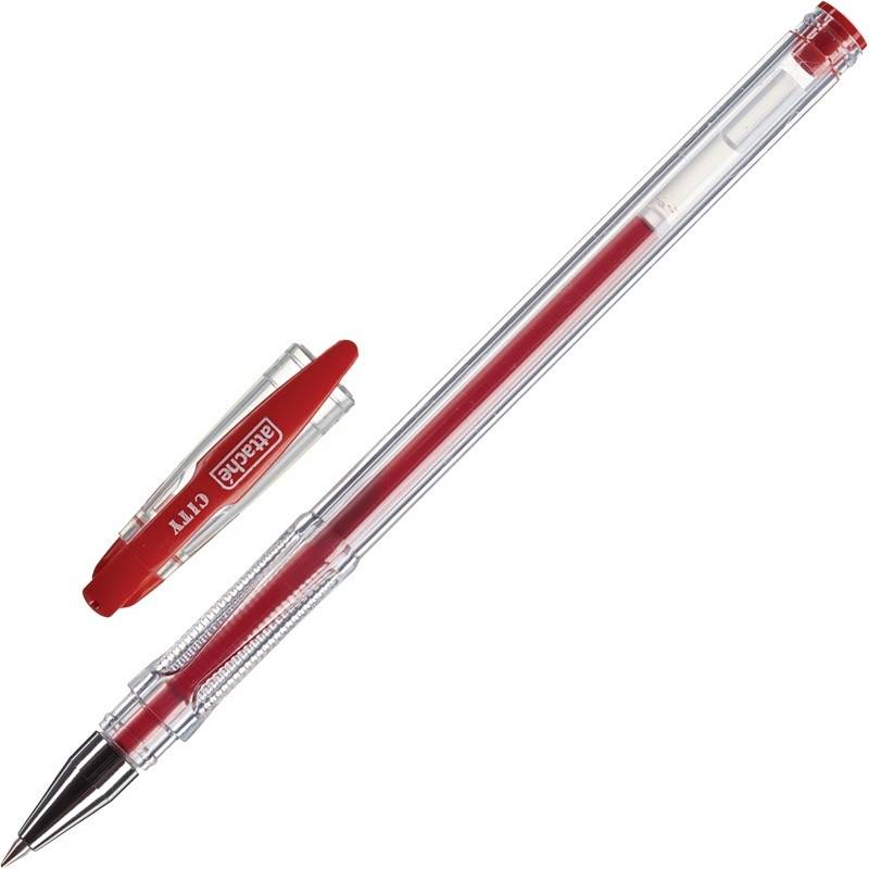 Ручка гелевая Attache City красная (толщина линии 0.5 мм) 131239