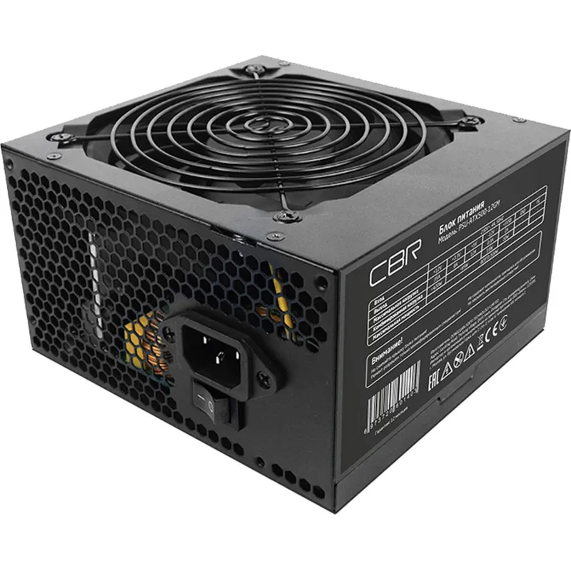 Блок питания CBR ATX 500W 80+ Bronze, APFC, 12cm fan, BOX,(PSU-ATX500-12GM) 2107290