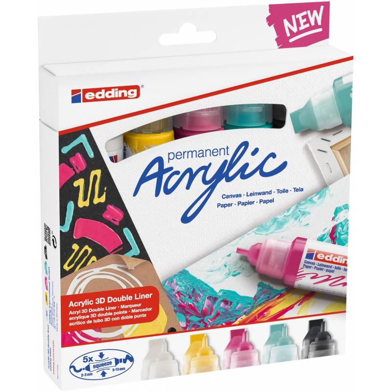 Набор акриловых двусторонних 3D Edding 5400 /.скош.нак. 5 цв 1327898