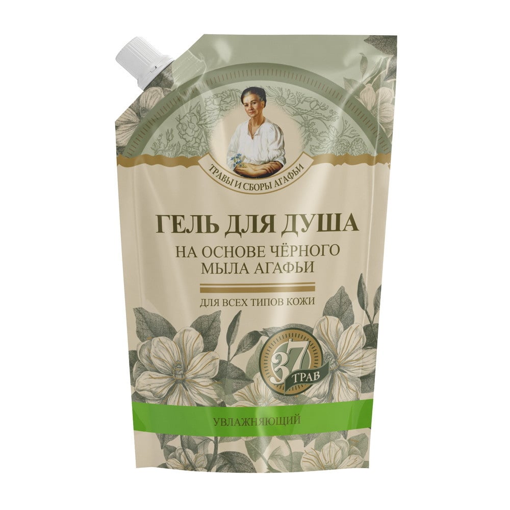 РБА Гель для душа на основе черного мыла Агафьи 500 мл Дойпак 4630007836867