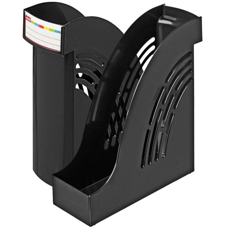 Вертикальный накопитель Attache пластиковый черный ширина 95 мм (2 штуки в уп) 877380