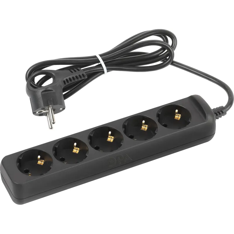 Удлинитель ЭРА UX-5e-1,5m-B (5р/1,5м/10А/с заземл/3х0,75мм2, черный) 2123868