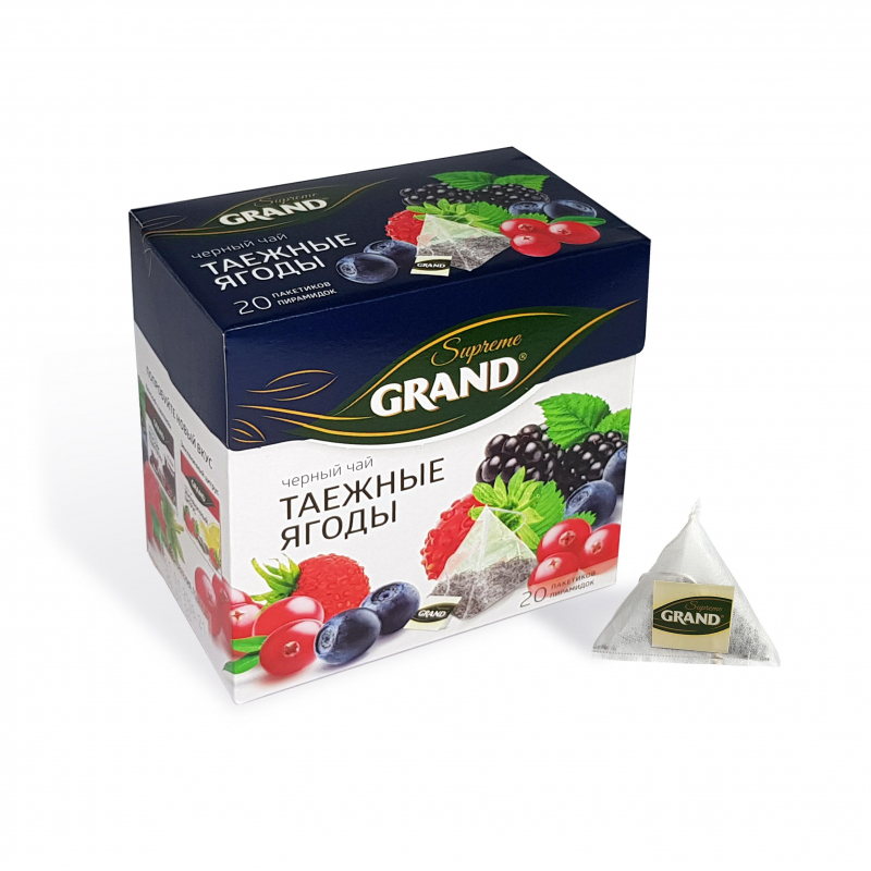 Чай Grand черный Таежные Ягоды в пирамидках, 20штx1,8г/уп 1404876