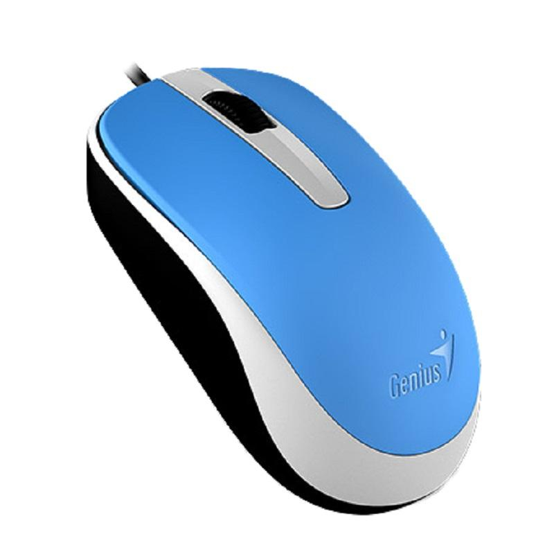 Мышь компьютерная Genius DX-120,USB, оптическая, 1000 DPI 1.5m, голубой 1603529 31010010402