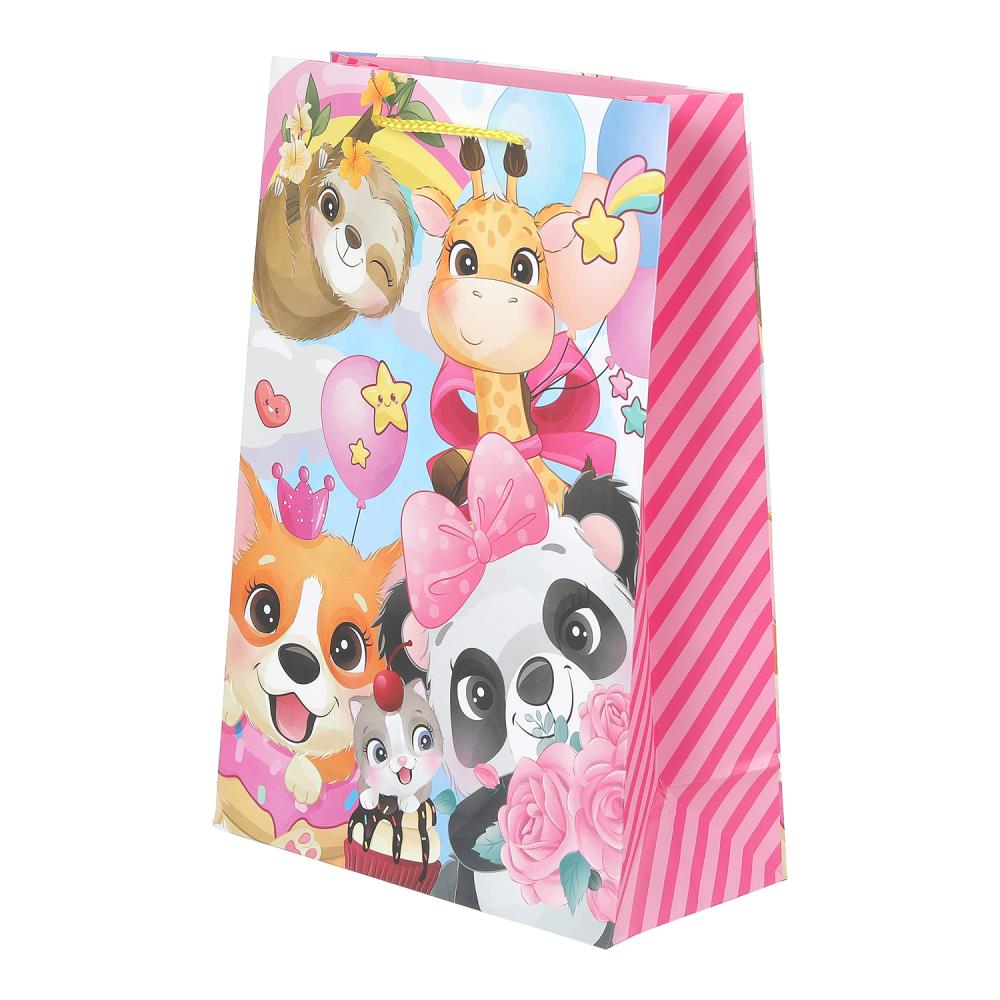 Пакет подарочный матовый ML, зверьки, 140 гр/м Чудо праздник PML-123180-ANM