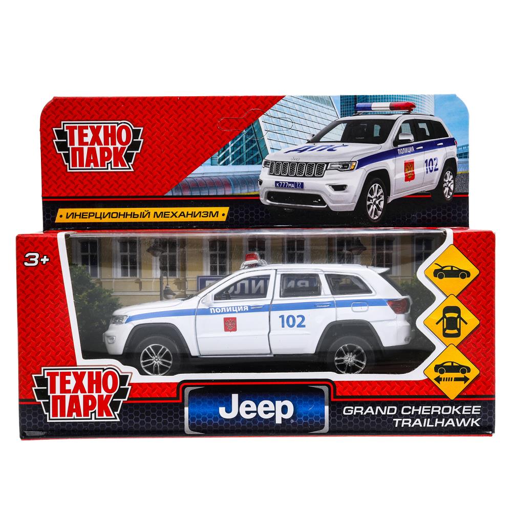 Машина металлическая Джип Гранд Чароки Полиция, 12 см. белый Технопарк CHEROKEE-12POL-WH (72)