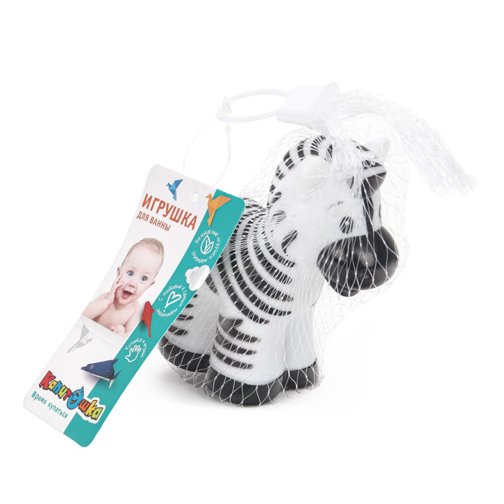 Игрушка пластизоль для ванны зебра, в сетке Играем Вместе YF-ZEBRA