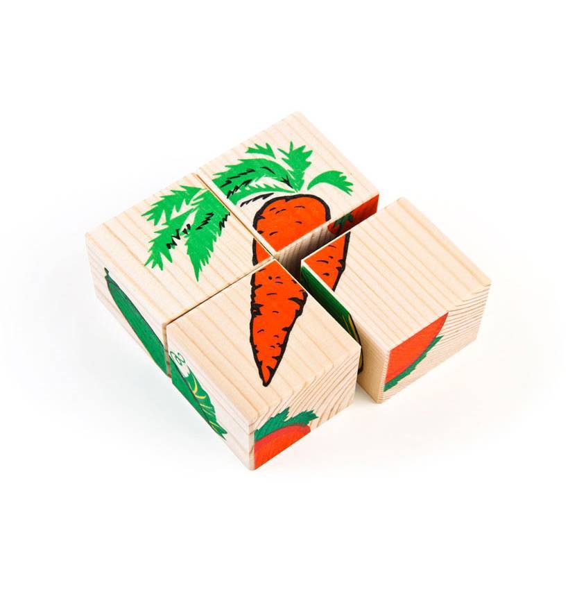 Кубики Овощи, 4 шт, игрушка Томик 3333-6