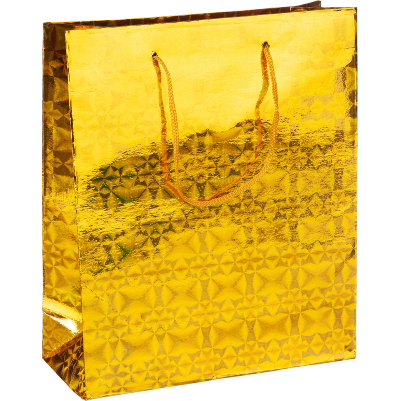 Пакет подарочный голография, золотой, 18х21х8см, GBZ090 gold 1758573