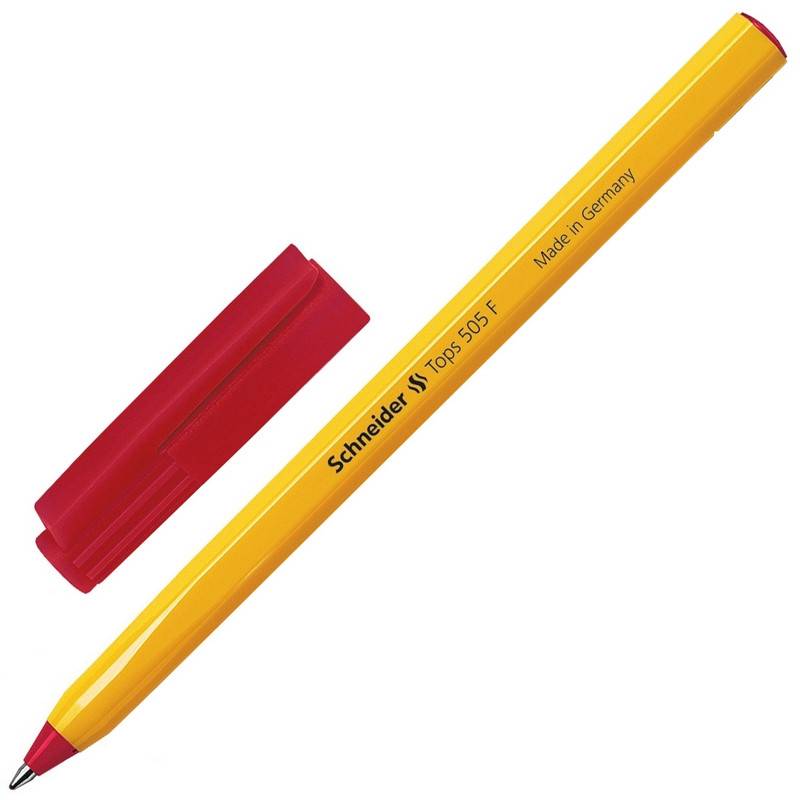 Ручка шариковая одноразовая Schneider Tops 505 F красная (толщина линии 0.4 мм) 844780