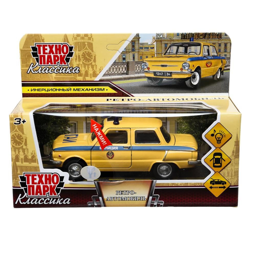 Машина металлическая ретро-модель, Милиция, 12 см. желтый Технопарк ZAZ968A-12SLPOL-YE (72)