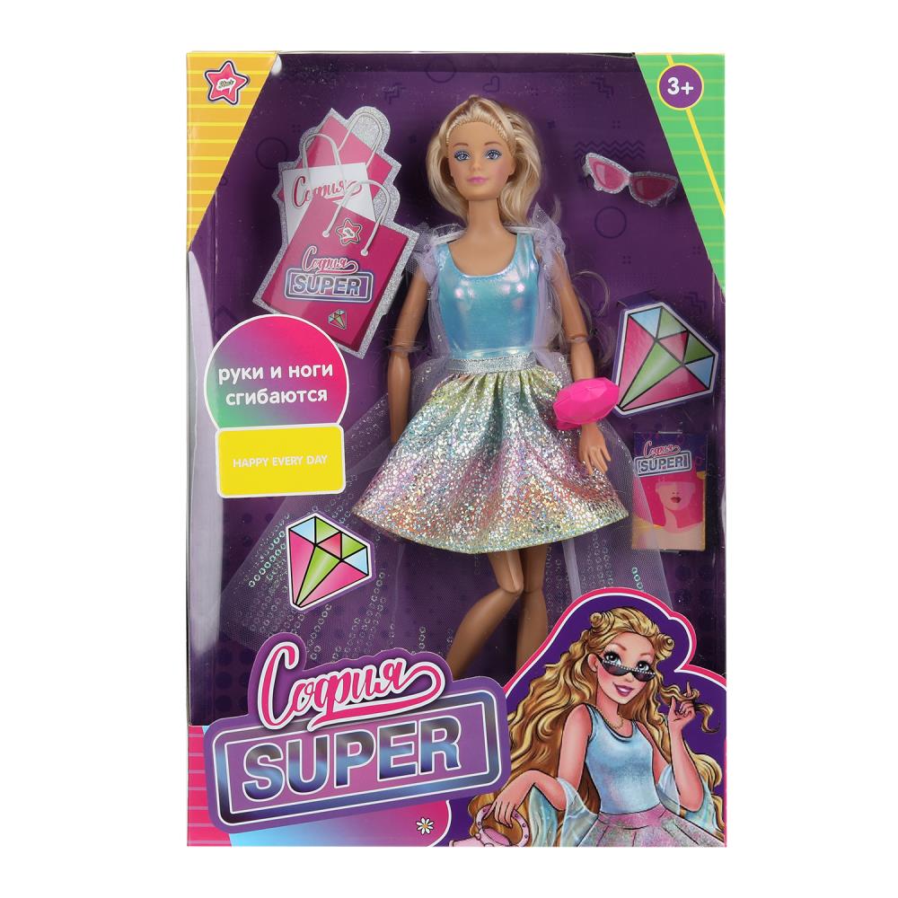 Кукла 29 см. София в нарядной одежде, руки и ноги сгибаются Карапуз SFS-09-BB-B-WOD