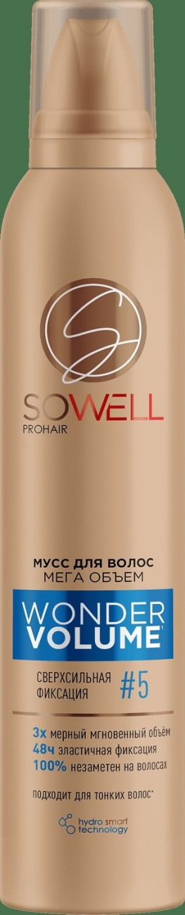 Мусс для волос SoWell Wonder Volume Мега объем от корней сверхсильной фиксации 200 см3 4660222720535