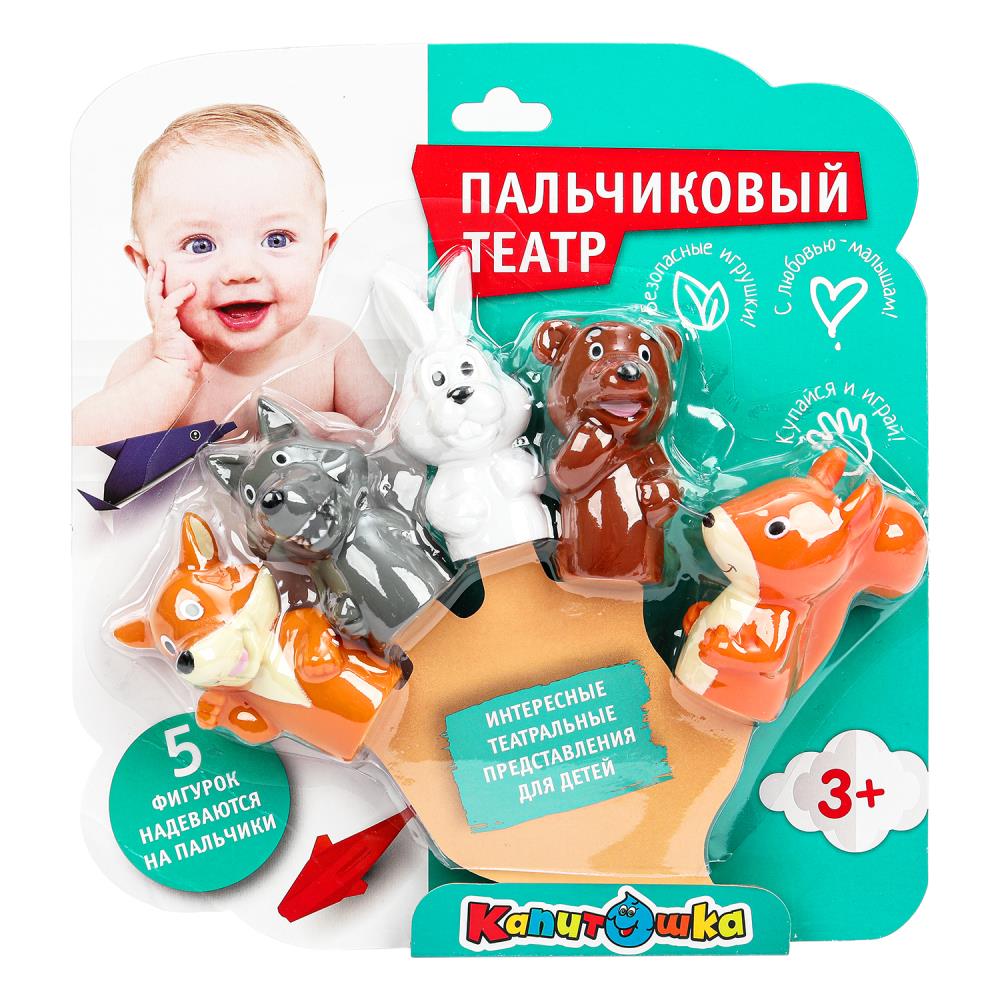 Игрушка пластизоль для ванны - пальчиковый театр "Лесные обитатели" Играем Вместе LXFWA-19-NW
