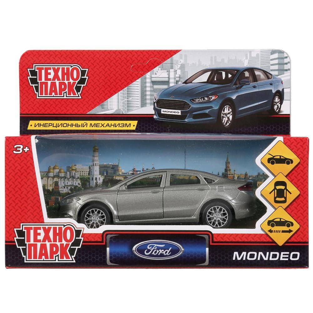 Машина металлическая Ford Mondeo, 12 см, открываются двери/багажник, инерция, серая Технопарк MONDEO-GY