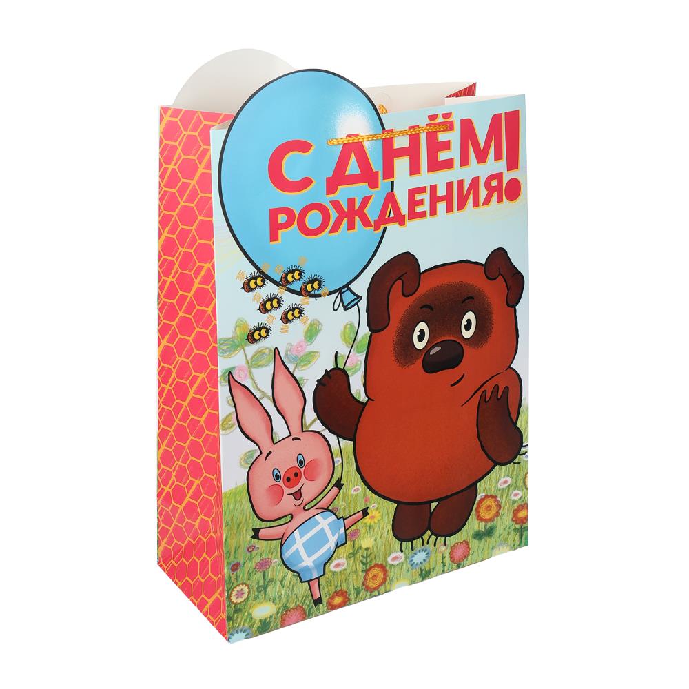 Пакет подарочный креативный XL, Винни Пух, вырубка, 190 гр/м Чудо праздник PXL-130064-VP