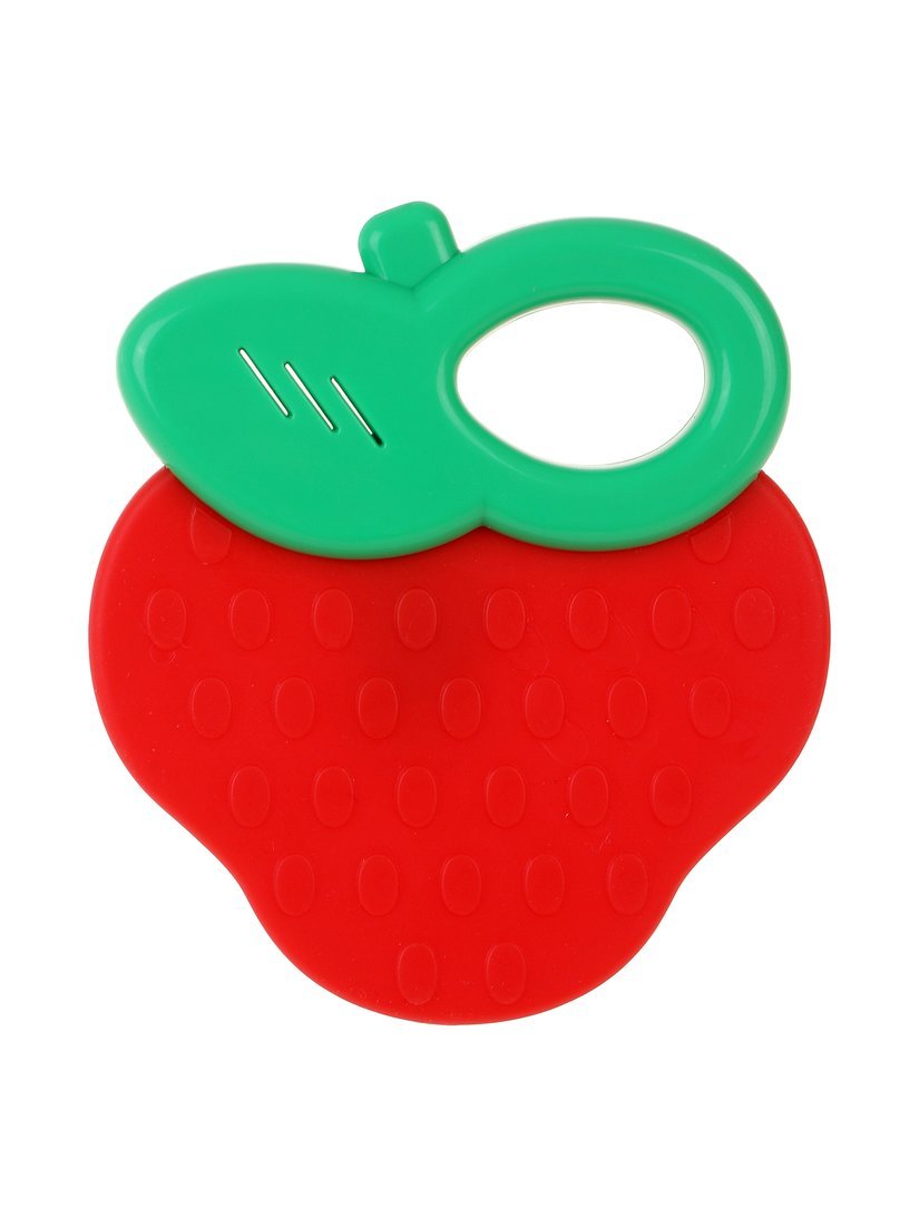 Погремушка-прорезыватель "Ягодка", ребристая поверхность можно одвесить за листочек Жирафики 940057