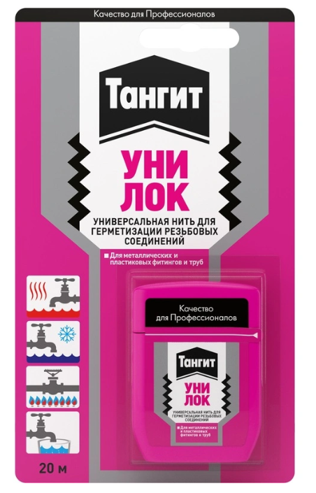 Нить монтажная Тангит Уни-Лок для герметизации резьбовых соединений 20 м 891119 1148328